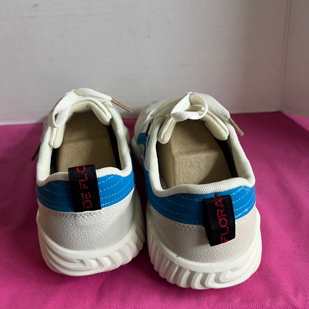 De Florence 8.5 de clouda white and turquoise sneakers - Picture 2 of 7